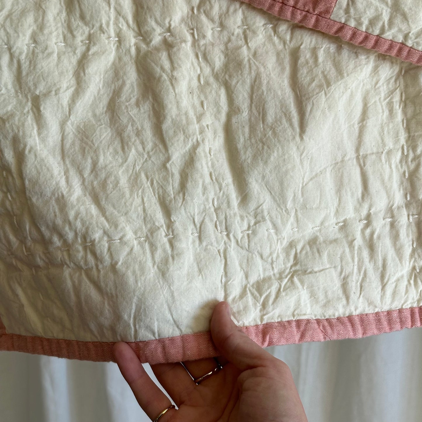 Peach Pink in Linen and Natural