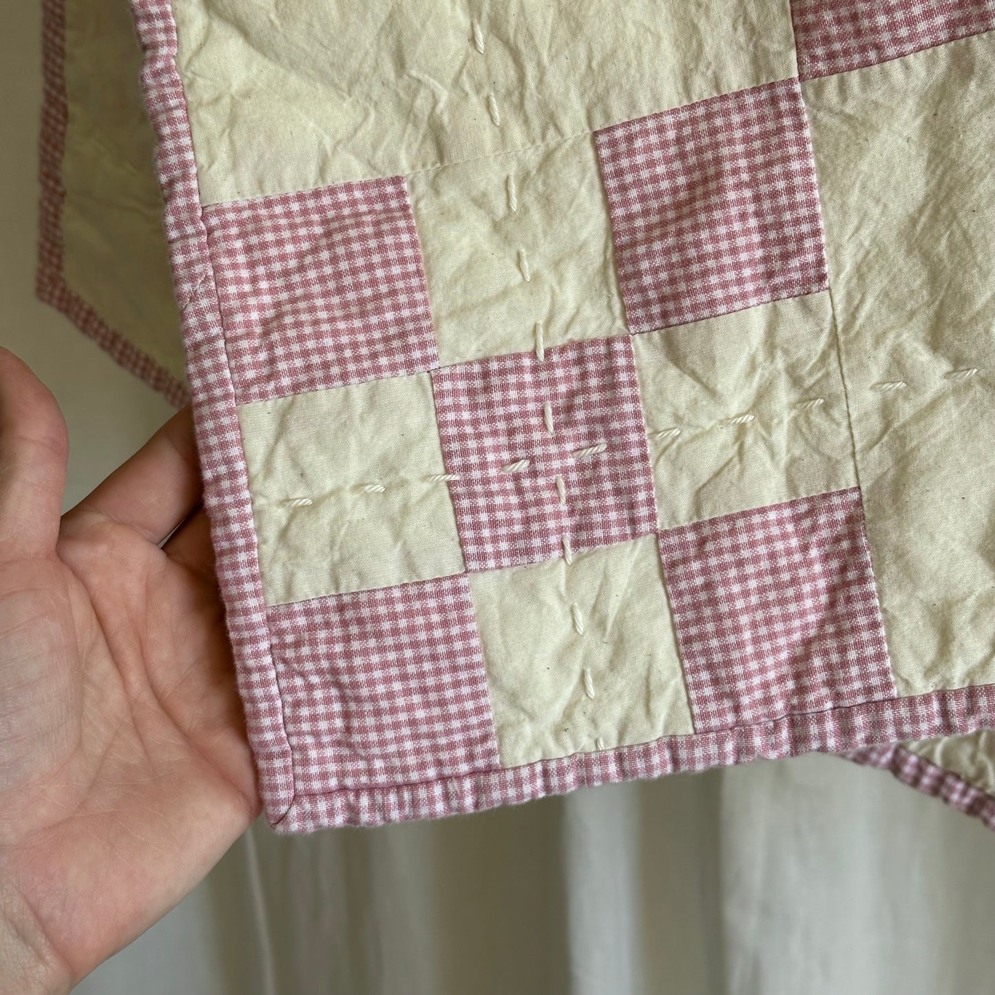 Woven Gingham in Pink and White