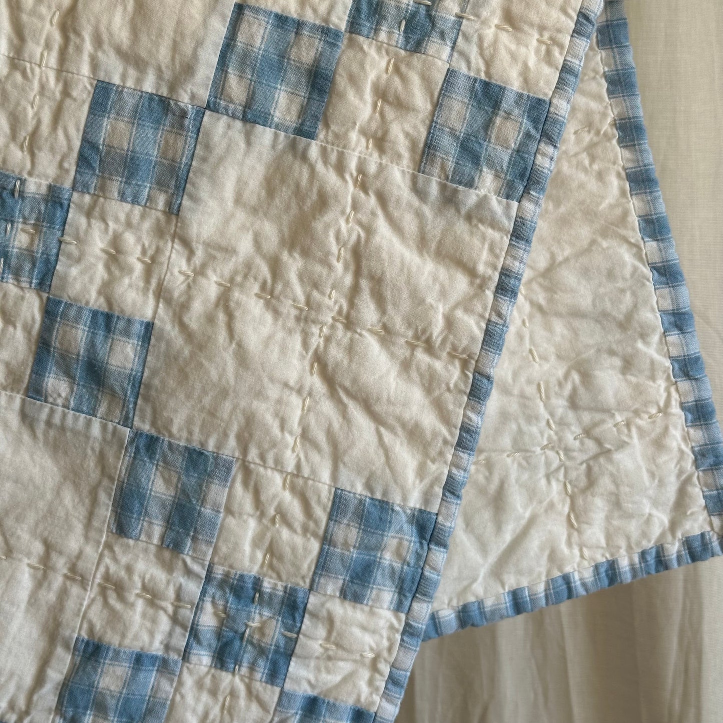 Woven Plaid in Blue and White