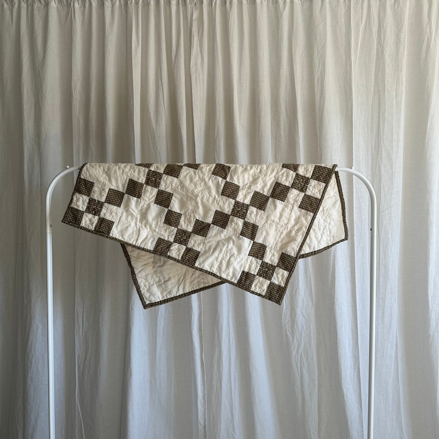 Woven Gingham in Olive and Natural