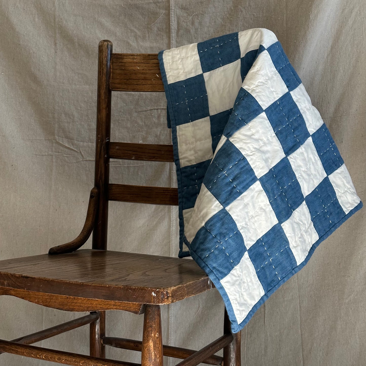 Checkered Block in Indigo