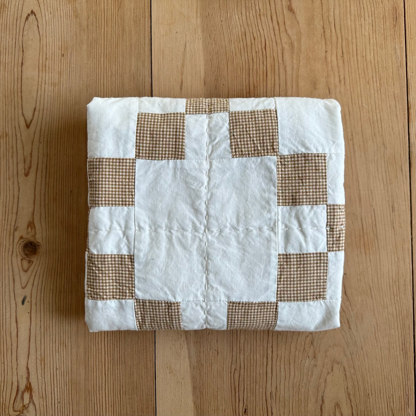 Gingham Nine Patch in Gold