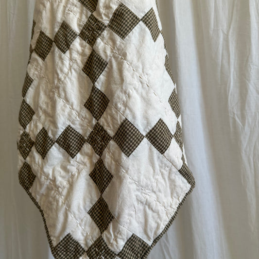 Woven Gingham in Olive and Natural